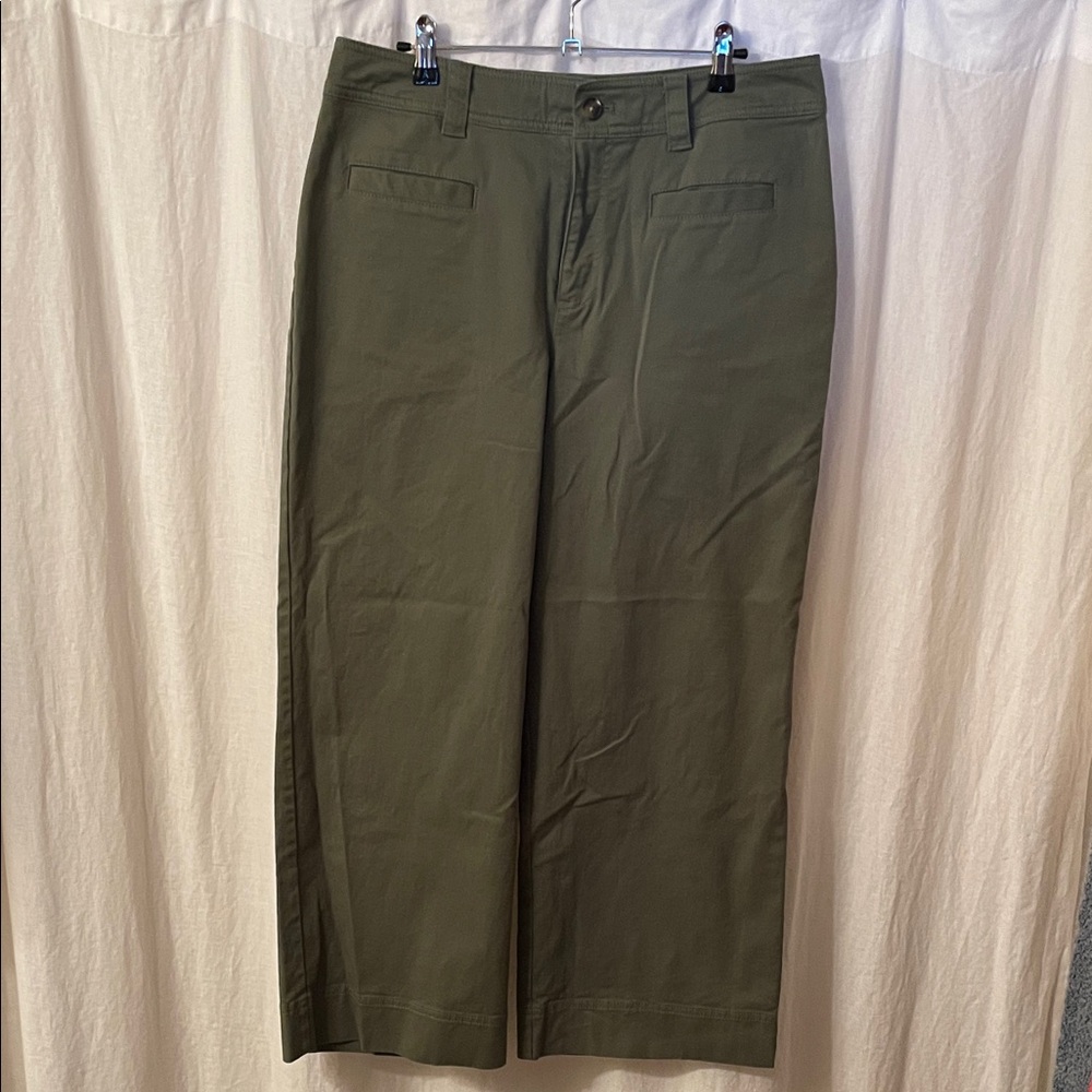 Elegant Olive Wide Leg Trousers